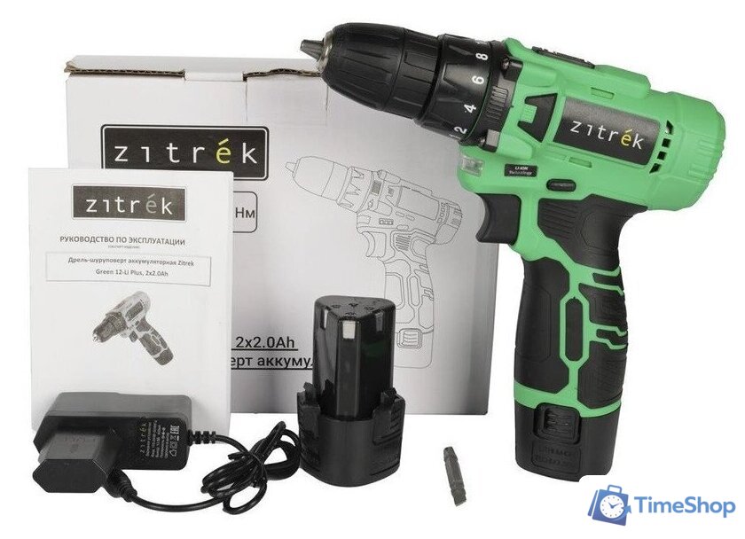 Дрель-шуруповерт Zitrek Green 12-Li Plus 083-1114 (с 2-мя АКБ) - Изображение №1 — Интернет-магазин Time-Shop