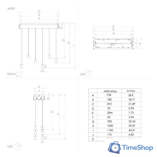 Подвесная люстра Eglo Wootton 43592 - Изображение №5 — Интернет-магазин Time-Shop