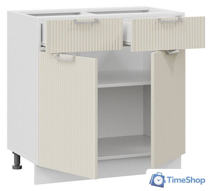 Шкаф напольный Трия Кимберли 1Н8Я1 (белый/кремовый) - Изображение №2 — Интернет-магазин Time-Shop