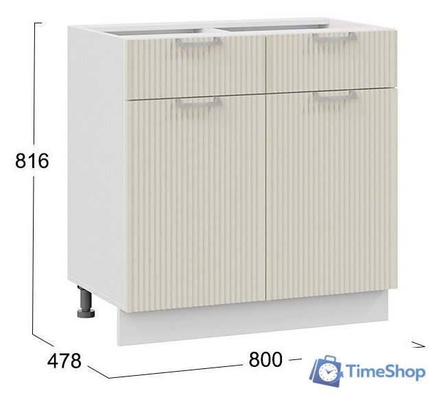 Шкаф напольный Трия Кимберли 1Н8Я1 (белый/кремовый) - Изображение №3 — Интернет-магазин Time-Shop