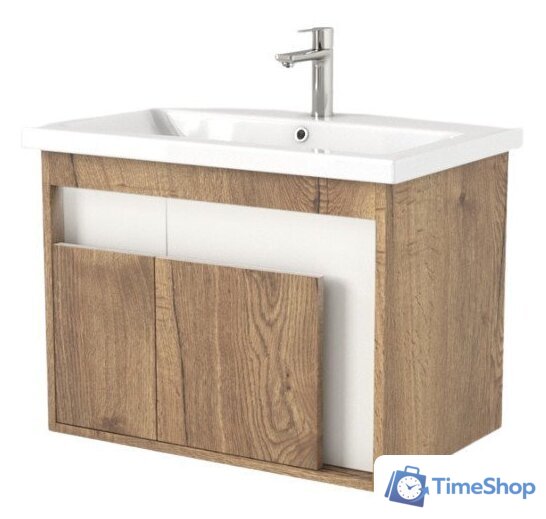  Дабер Тумба под умывальник 016 70 Т16.7.0.21_light (с подсветкой, дуб галифакс/белый) - Изображение №1 — Интернет-магазин Time-Shop