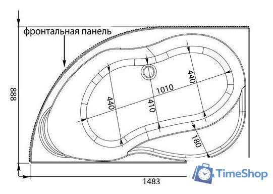 Ванна Aquanet Graciosa 150x90 L - Изображение №6 — Интернет-магазин Time-Shop