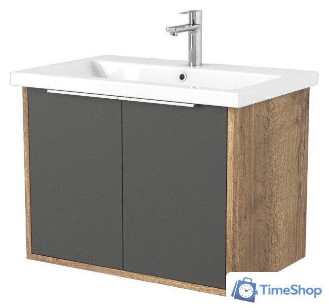  Дабер Тумба под умывальник 018 Cersanit Como 70 Т18.7С.0.22Б (дуб галифакс/серый/ручка белая) - Изображение №1 — Интернет-магазин Time-Shop