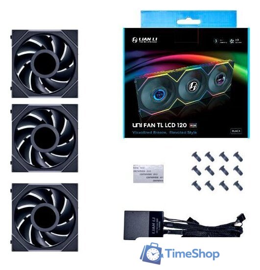 Комплект вентиляторов для корпуса Lian Li Uni Fan TL LCD 120 Triple Pack G99.12TLLCD3B.00 - Изображение №1 — Интернет-магазин Time-Shop