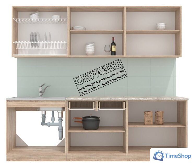 Готовая кухня Интерлиния Мила 24 (бетон лайт/антрацит/опал светлый) - Изображение №5 — Интернет-магазин Time-Shop