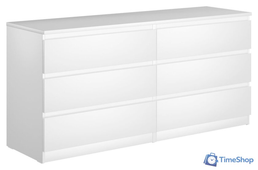 Комод Mio Tesoro Мальта 6 ящиков 160x76 2.05.02.060.1 (белый) - Изображение №1 — Интернет-магазин Time-Shop