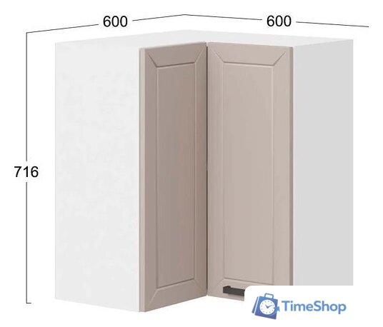 Шкаф навесной Трия Лорас 1В6УП (белый/холст латте) - Изображение №3 — Интернет-магазин Time-Shop