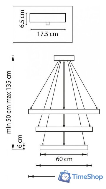 Подвесная люстра Lightstar Saturno 748223 - Изображение №5 — Интернет-магазин Time-Shop