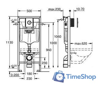 Инсталляция для унитаза Grohe Rapid SL [38813001] - Изображение №2 — Интернет-магазин Time-Shop
