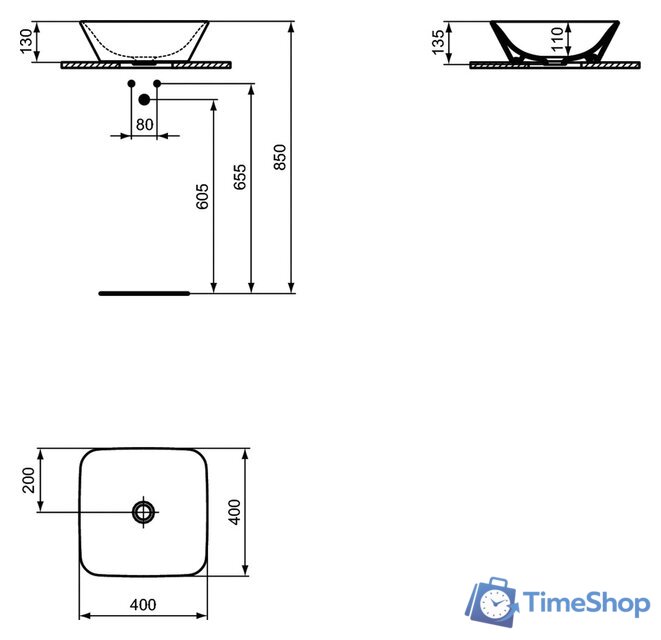 Умывальник Ideal Standard Connect Air 40 E034701 - Изображение №6 — Интернет-магазин Time-Shop
