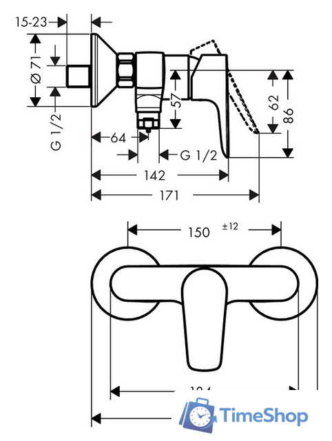 Смеситель Hansgrohe Talis E 71760990 (золотистый) - Изображение №2 — Интернет-магазин Time-Shop