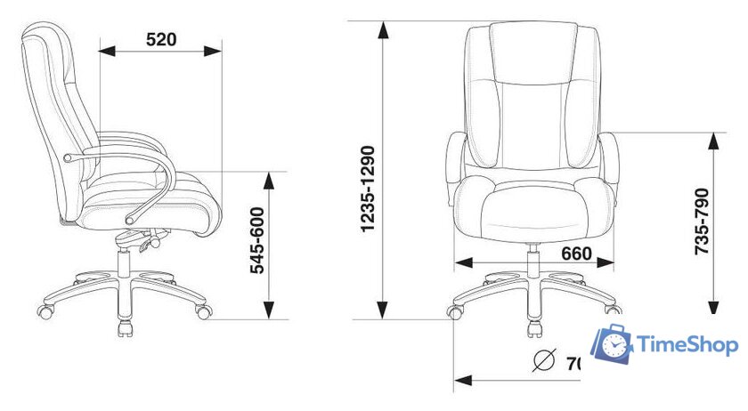 Офисное кресло Бюрократ T-9925SL (черный) - Изображение №5 — Интернет-магазин Time-Shop