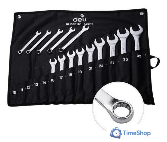 Набор ключей Deli DL130014B (14 предметов) - Изображение №1 — Интернет-магазин Time-Shop
