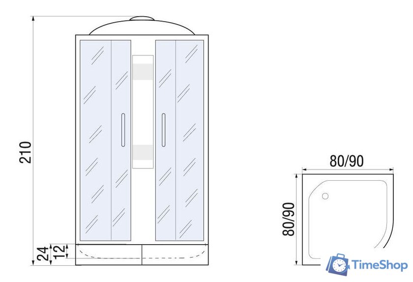 Душевая кабина River Rein 90/24 МТ - Изображение №3 — Интернет-магазин Time-Shop