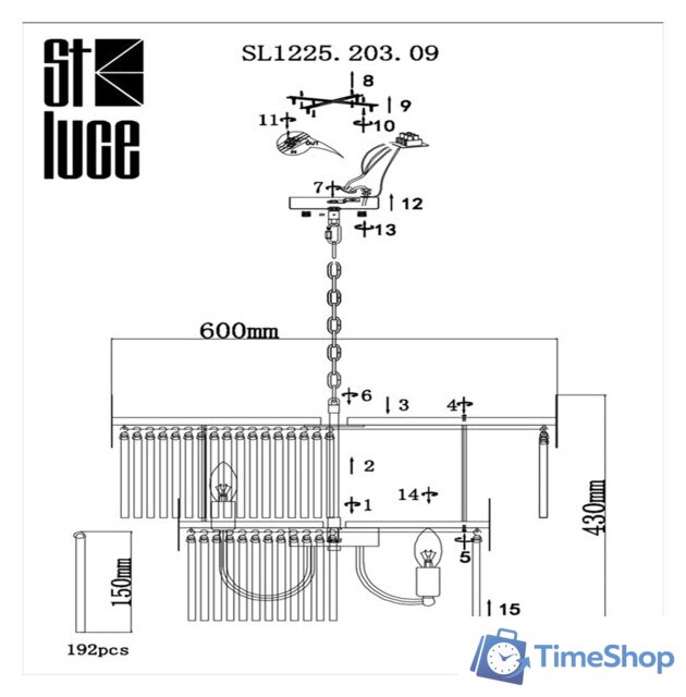 Подвесная люстра ST Luce Contatto SL1225.203.09 - Изображение №13 — Интернет-магазин Time-Shop