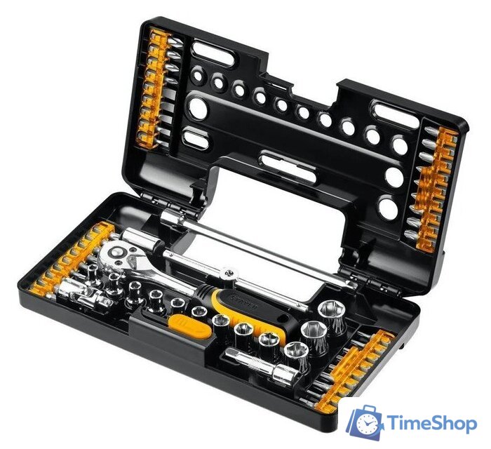 Набор трещотка с головками и битами Stayer 27760-H57 (57 предметов) - Изображение №1 — Интернет-магазин Time-Shop