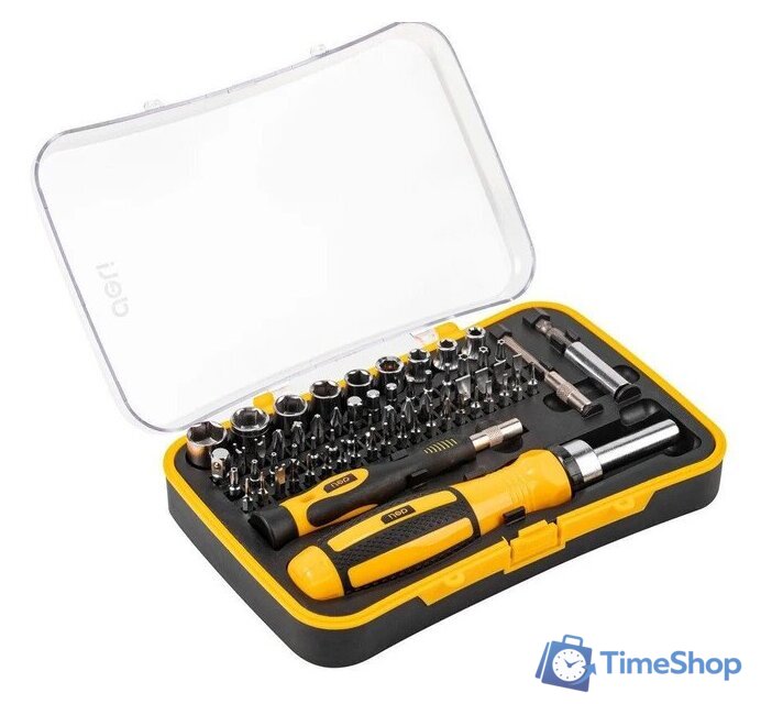 Набор отвертка с битами и головками Deli DL3565 (65 предметов) - Изображение №1 — Интернет-магазин Time-Shop