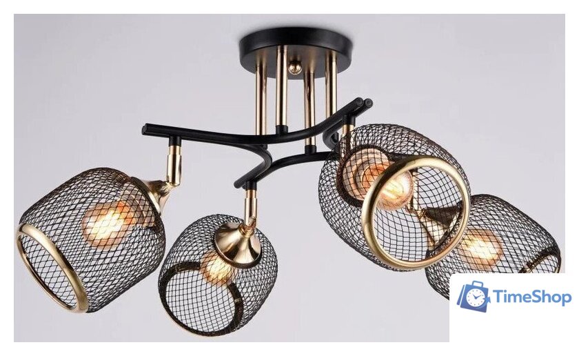 Люстра средней высоты Ambrella light Traditional TR80177/4 BK/FGD (черный/золото) - Изображение №1 — Интернет-магазин Time-Shop