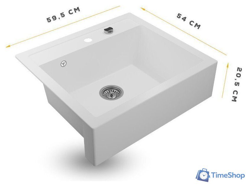 Кухонная мойка Kernau KGS I 60 1B Retro Pure White - Изображение №3 — Интернет-магазин Time-Shop