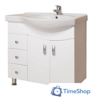  Onika Тумба под умывальник Эльбрус 82.10 крыло справа (белый) 108202 - Изображение №1 — Интернет-магазин Time-Shop