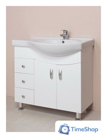  Onika Тумба под умывальник Эльбрус 82.10 крыло справа (белый) 108202 - Изображение №2 — Интернет-магазин Time-Shop