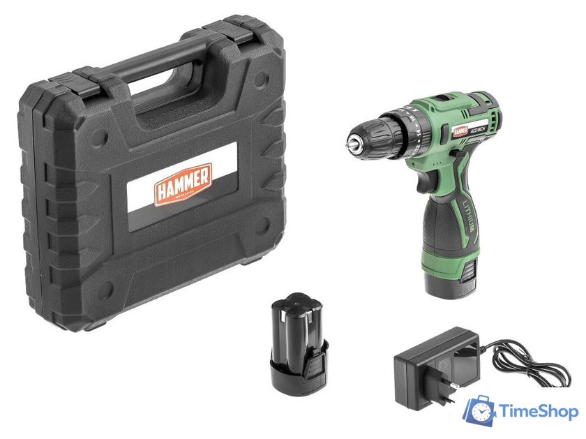 Ударная дрель-шуруповерт Hammer ACD16CH (с 2-мя АКБ, кейс) - Изображение №1 — Интернет-магазин Time-Shop