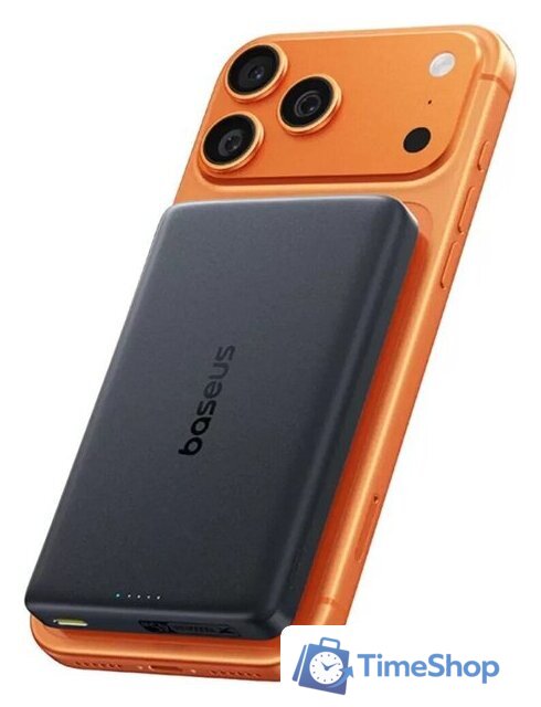 Внешний аккумулятор Baseus PicoGo AM52 Slim Qi2.2 Magnetic Power Bank 45W 10000mAh (черный) - Изображение №3 — Интернет-магазин Time-Shop