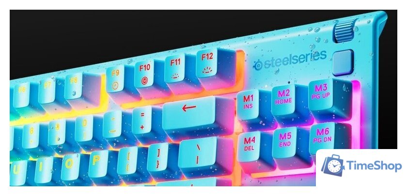 Клавиатура SteelSeries Apex 3 TKL (голубой, нет кириллицы) - Изображение №4 — Интернет-магазин Time-Shop