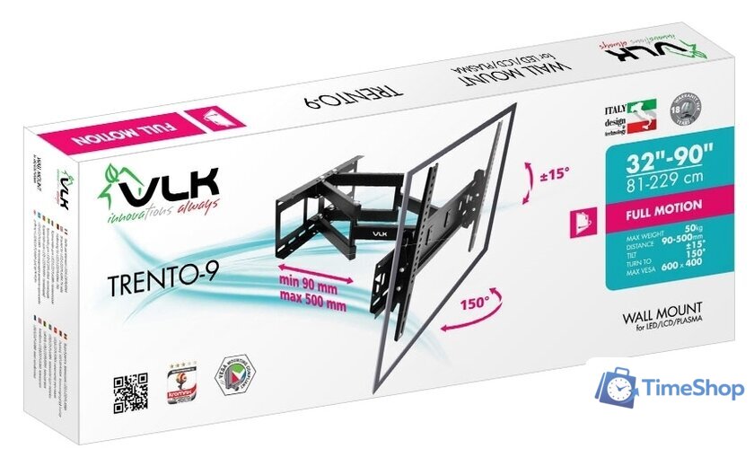 Кронштейн для телевизора VLK TRENTO-9 (черный) - Изображение №3 — Интернет-магазин Time-Shop