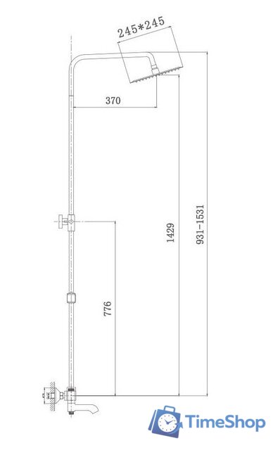 Душевая система  Haiba HB2422 (хром) - Изображение №2 — Интернет-магазин Time-Shop