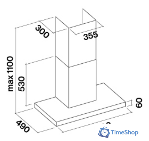 Кухонная вытяжка Falmec Plane NRS 90 800 м3/ч (нержавеющая сталь) - Изображение №3 — Интернет-магазин Time-Shop