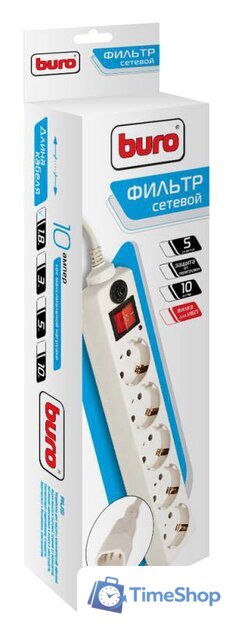 Сетевой фильтр Buro 500SH-1.8-UPS-W - Изображение №3 — Интернет-магазин Time-Shop
