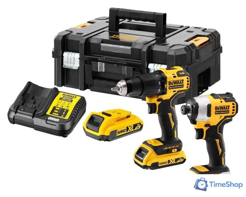  DeWalt DCK2062D2T (шуруповерт, винтоверт, 2 АКБ, кейс) - Изображение №1 — Интернет-магазин Time-Shop