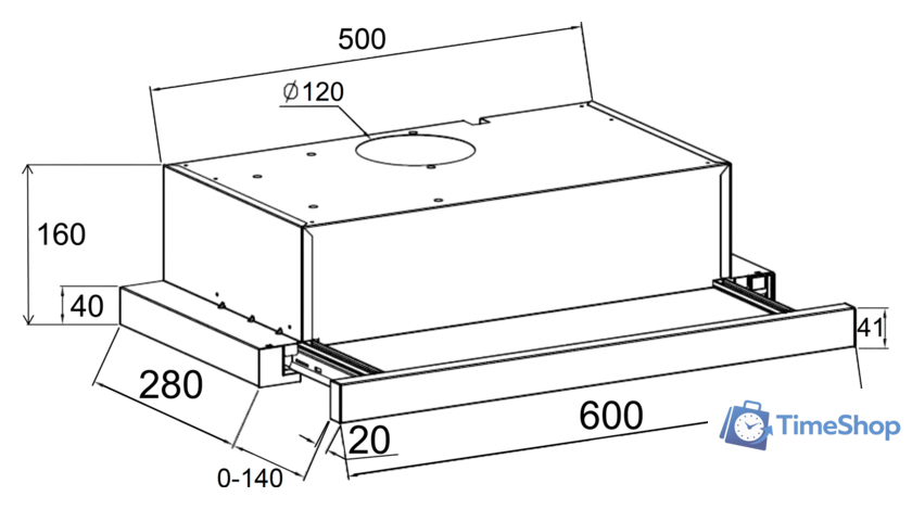 Кухонная вытяжка LEX Hubble 600 (черный) - Изображение №2 — Интернет-магазин Time-Shop