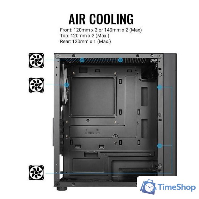 Корпус AeroCool Hexform-G-BK-v2 - Изображение №6 — Интернет-магазин Time-Shop