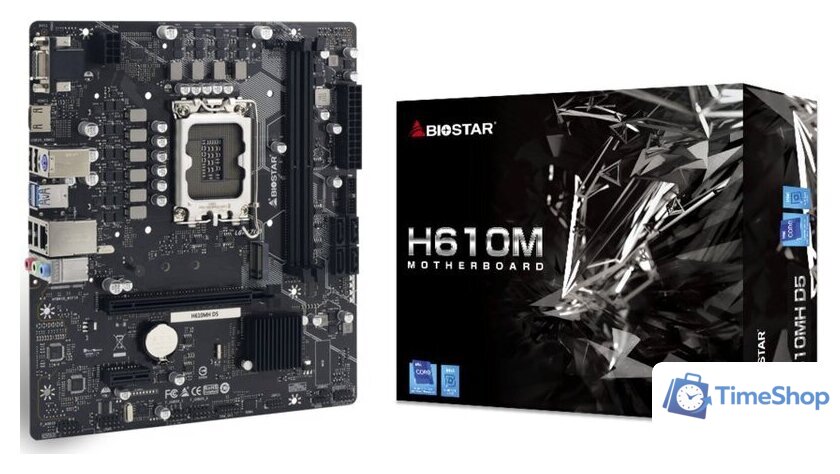 Материнская плата BIOSTAR H610MH D5 Ver. 6.x - Изображение №2 — Интернет-магазин Time-Shop