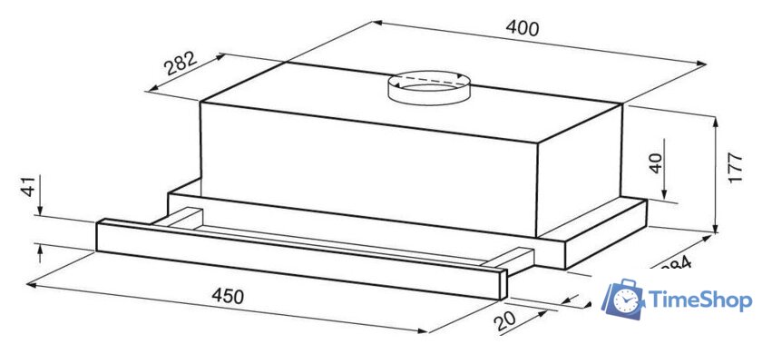Кухонная вытяжка Krona Kamilla F 450 inox КА-00009803 (нержавеющая сталь) - Изображение №14 — Интернет-магазин Time-Shop