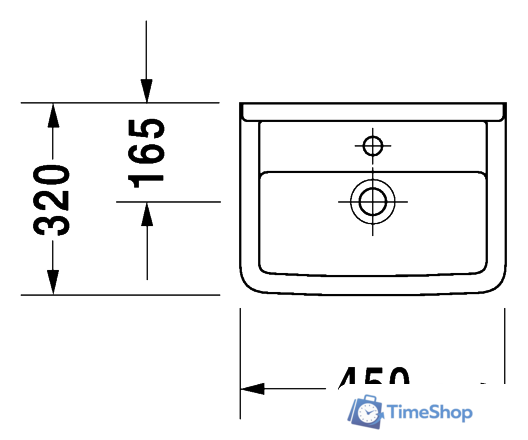 Умывальник Duravit Starck 3 45x32 (0750450000) - Изображение №2 — Интернет-магазин Time-Shop