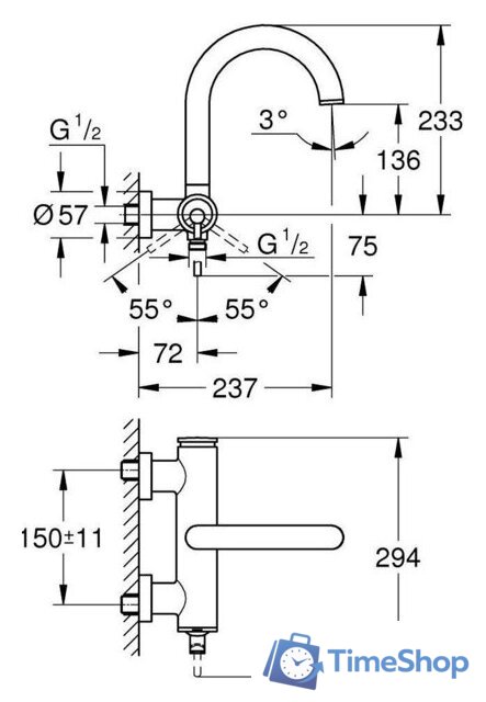 Смеситель Grohe Atrio 32652Dc3 - Изображение №2 — Интернет-магазин Time-Shop