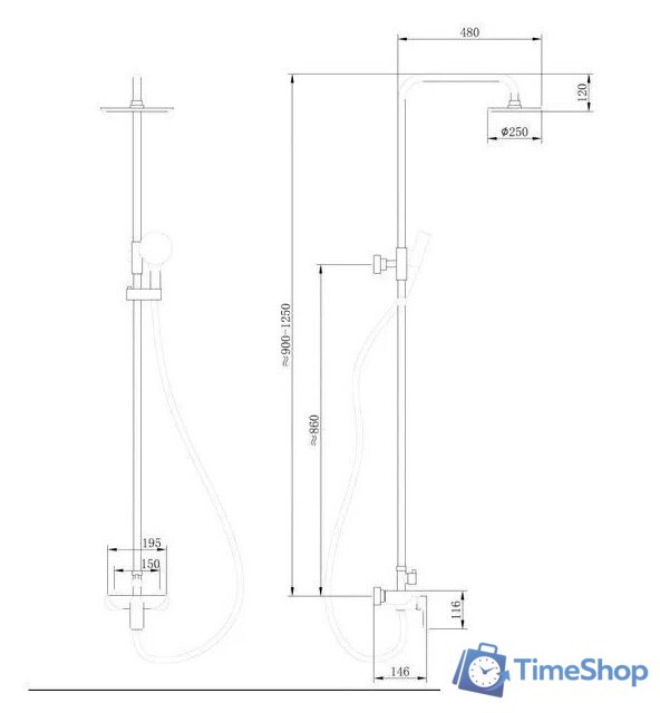 Душевая система  Abber Weiss Insel AF8020FWL - Изображение №4 — Интернет-магазин Time-Shop