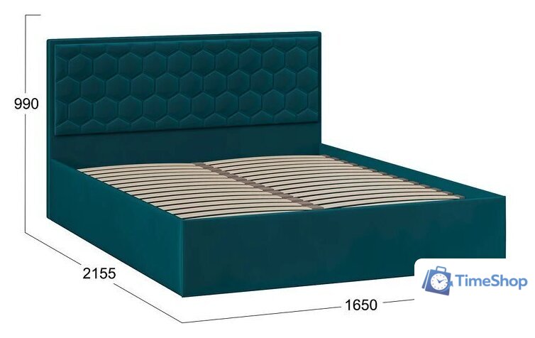 Кровать Трия Порто универсальная 1600 (велюр Confetti Izumrud) - Изображение №3 — Интернет-магазин Time-Shop