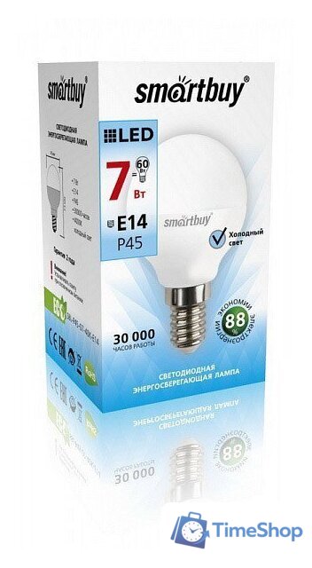 Светодиодная лампочка SmartBuy P45 E14 7 Вт 4000 К [SBL-P45-07-40K-E14] - Изображение №2 — Интернет-магазин Time-Shop