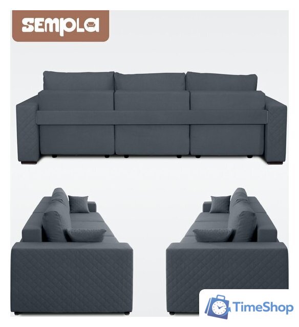 Диван Sempla Неаполь 1 (альба темно-серый) - Изображение №6 — Интернет-магазин Time-Shop