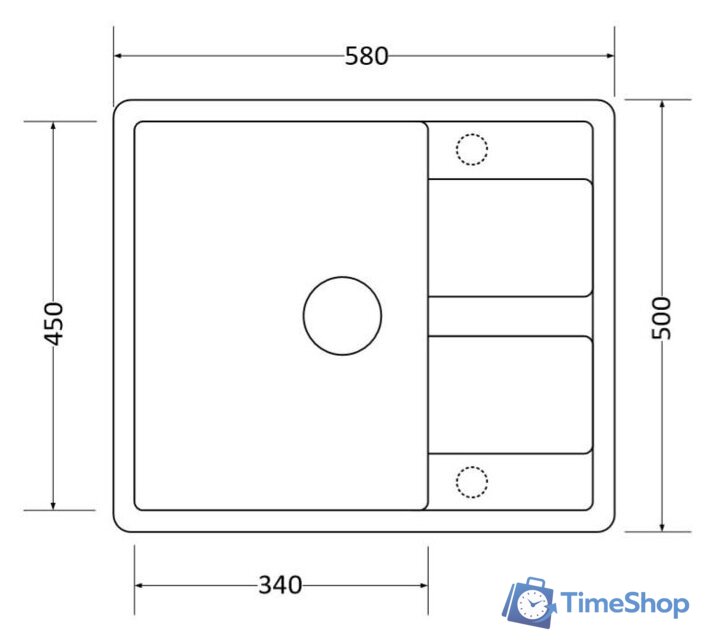 Кухонная мойка ZorG Apollo 58 (черный оникс) - Изображение №4 — Интернет-магазин Time-Shop