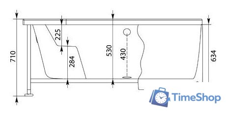 Ванна Aquanet Santiago 160x160 (с каркасом и экраном) - Изображение №6 — Интернет-магазин Time-Shop