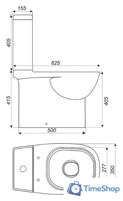 Унитаз напольный Sanita Quadro QDRSLCC01151022 - Изображение №2 — Интернет-магазин Time-Shop