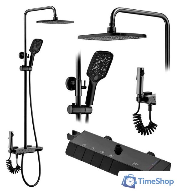 Душевая система  Rea Rob black REA-P6627 - Изображение №1 — Интернет-магазин Time-Shop
