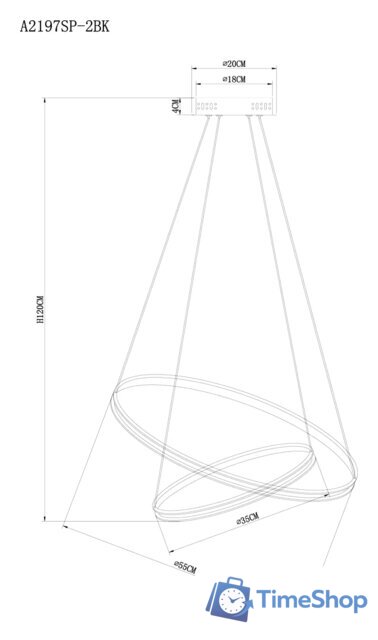 Подвесная люстра Arte Lamp Frodo A2197SP-2BK - Изображение №5 — Интернет-магазин Time-Shop