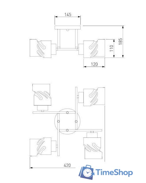 Припотолочная люстра Евросвет Hilari 30165/4 (Черный жемчуг) - Изображение №6 — Интернет-магазин Time-Shop