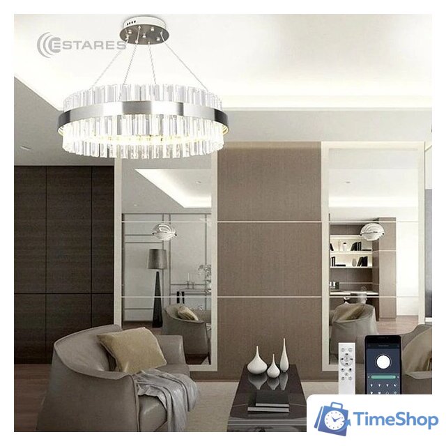 Подвесная люстра Estares Sofia 100W R-APP-500x1100-CHROME/CLEAR-220-IP20_Ч - Изображение №6 — Интернет-магазин Time-Shop